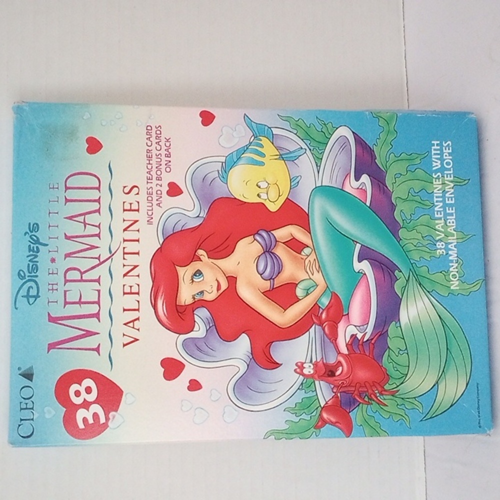 CLEO DISNEY'S LITTLE MERMAID VALENTINES Cards.  #38 Vintage.